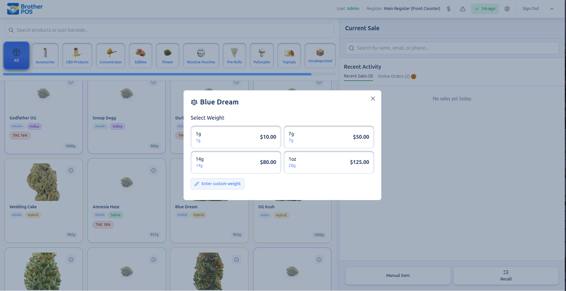 Preset Weight Options
